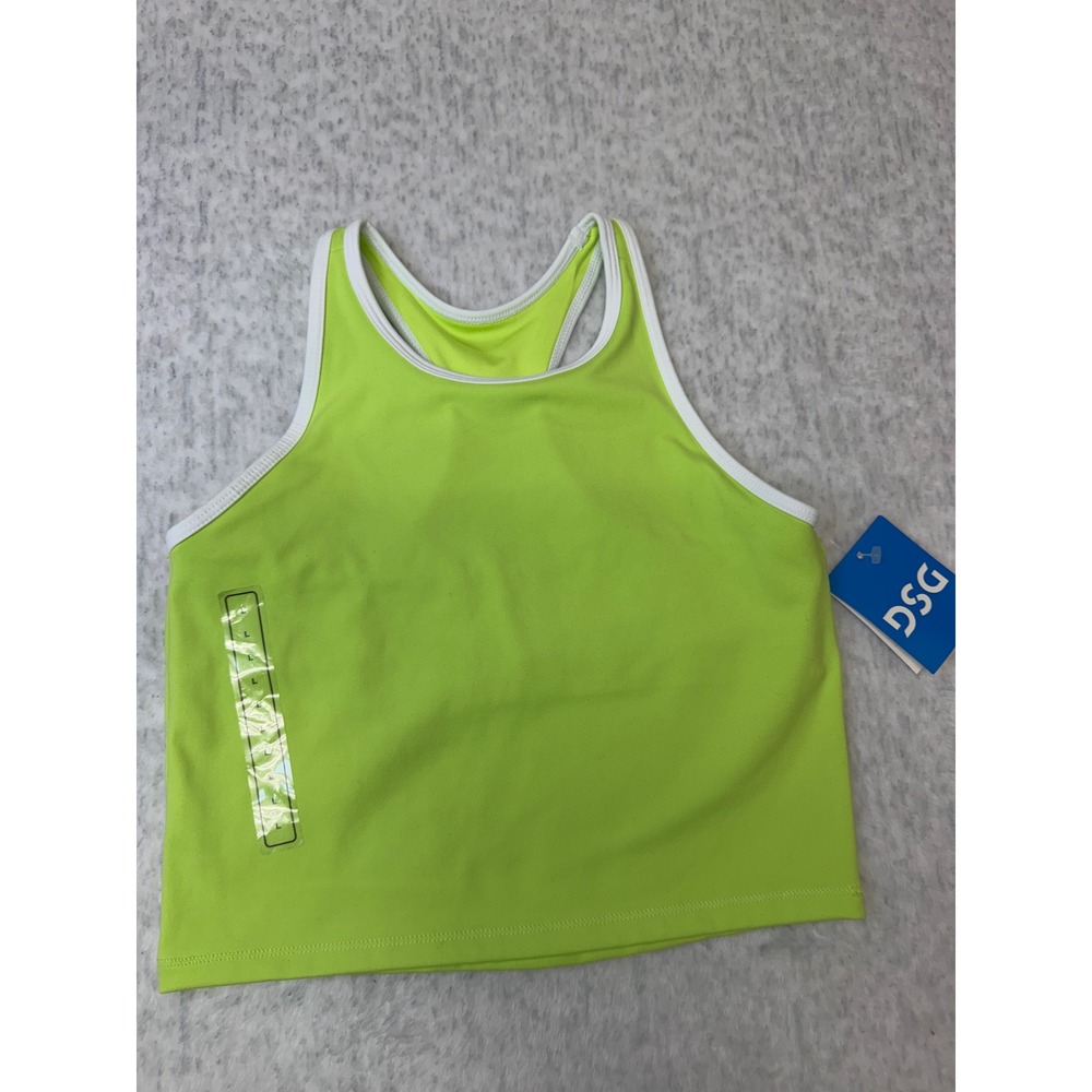 DSG‎ Momentum Shelf Bra Tank-Bound Neon Pear Girls Large NWT DAG15700
